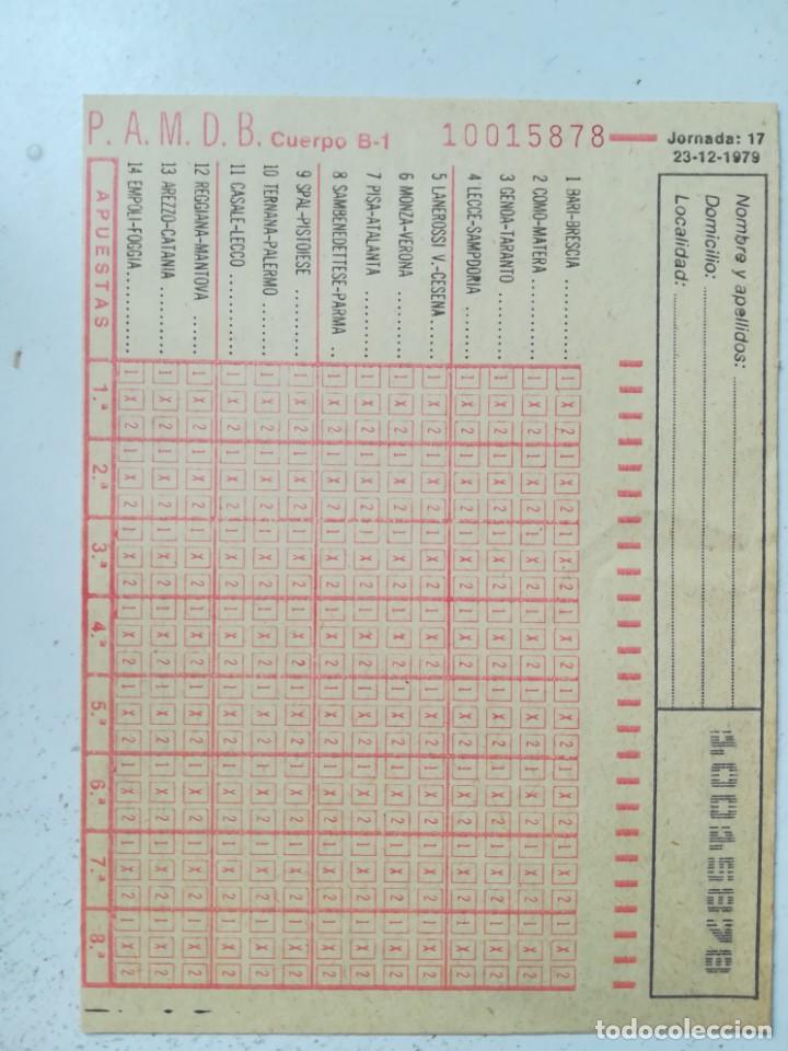 Otros Art&iacute;culos de Coleccionismo en Papel: Quiniela de f&uacute;tbol . Jornada 17. 23 de diciembre de 1979