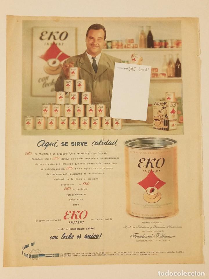 Otros Art&iacute;culos de Coleccionismo en Papel: PUBLICIDAD VINTAGE 1961 ANUNCIO SUCEDANEO DE CAFE EKO. GRAN TAMA&Ntilde;O 26X33 CM