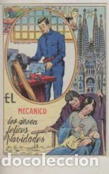 Otros art&iacute;culos de coleccionismo en papel: Felicitaci&oacute;n de navidad El mec&aacute;nico - impreso EN11 1963 - NO REPLICA -
