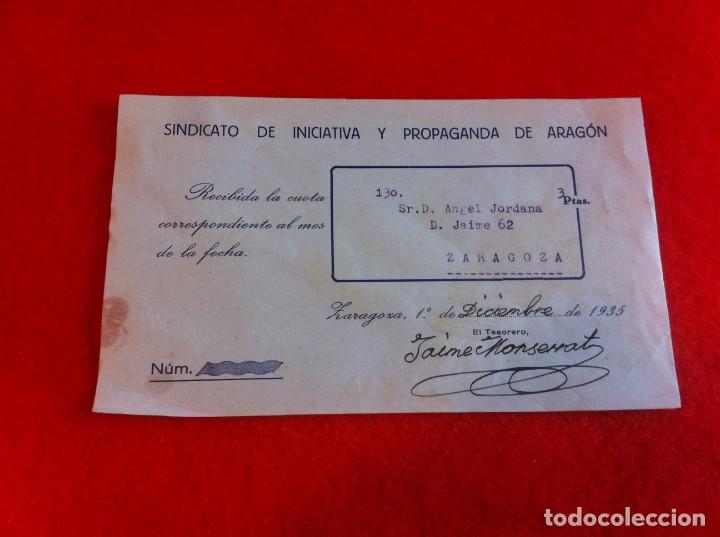 Collectionnisme Papier divers: SINDICATO DE INICIATIVA Y PROPAGANDA DE ARAG&Oacute;N. 1935. MEDIDAS: 18 X 11CM