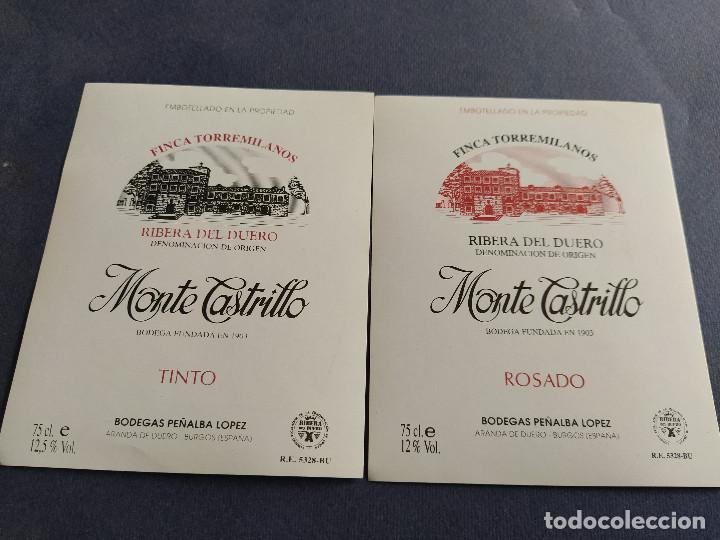 Otros art&iacute;culos de coleccionismo en papel: 2 etiquetas de vino monte tastrillo tinto y rosado rivera del duero