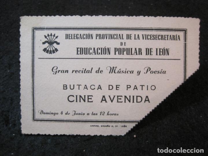 Paper Collecting Others: FALANGE-EDUCACION POPULAR DE LEON-SELLO BASE AEREA DANZIG-NAVAL CARTAGENA-ENTRADA-VER FOTOS-(91.412)