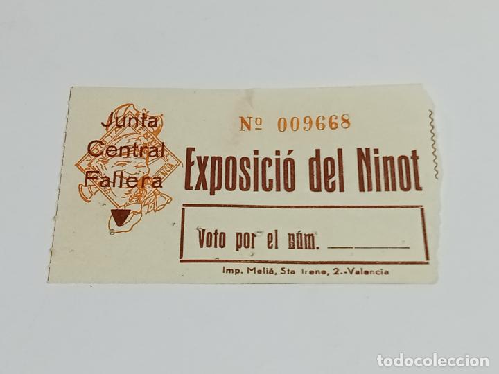 Outros artigos de papel: ENTRADA. EXPOSICI&Oacute; DEL NINOT. JUNTA CENTRAL FALLERA. VALENCIA