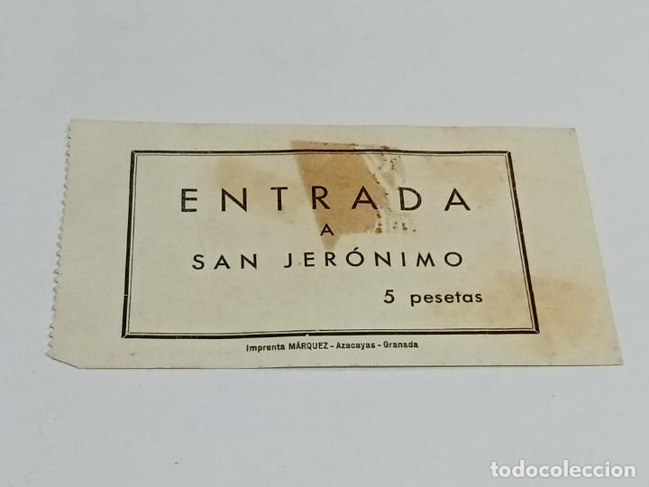 Outros artigos de papel: ENTRADA A SAN JER&Oacute;NIMO. GRANADA. 5 PESETAS
