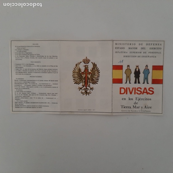 Otros art&iacute;culos de coleccionismo en papel: ANTIGUO TR&Iacute;PTICO DIVISAS EJ&Eacute;RCITO MAR TIERRA AIRE - Foto 1