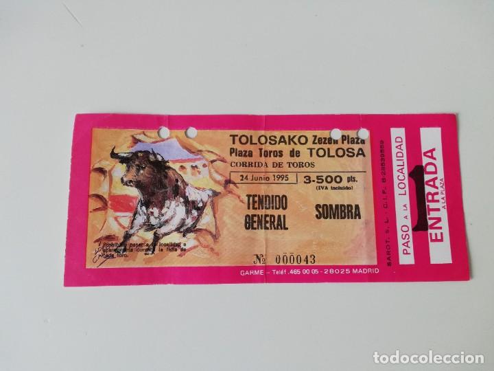 Collectionnisme Papier divers: ENTRADA PLAZA DE TOROS DE TOLOSA 24 DE JUNIO DE 1995 SOMBRA