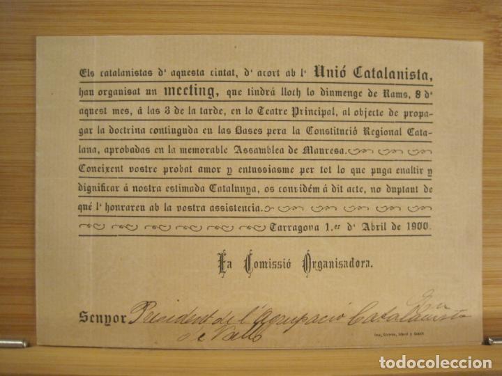 Paper Collecting Others: UNIO CATALANISTA-MEETING TARRAGONA ANY 1900-VER FOTOS-(K-6238)