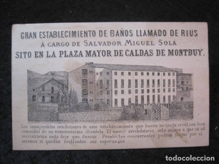 Altri oggetti di carta: CALDAS DE MONTBUY-GRAN ESTABLECIMIENTO BA&Ntilde;OS RIUS-SALVADOR MIGUEL SOLA-PUBLICIDAD-VER FOTOS-(91.772)