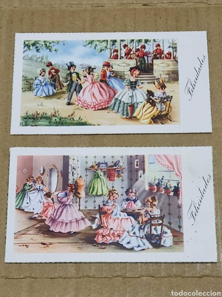 Otros Art&iacute;culos de Coleccionismo en Papel: TARGETAS FELICIDADES ANTIGUAS A&Ntilde;OS 40 USADAS