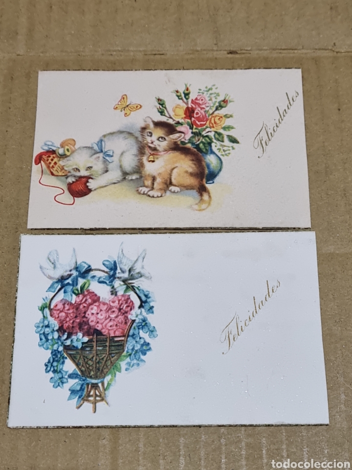 Otros Art&iacute;culos de Coleccionismo en Papel: TARJETAS FELICIDADES ANTIGUAS A&Ntilde;OS 40 USADAS