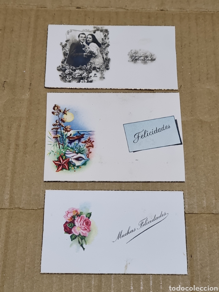 Otros Art&iacute;culos de Coleccionismo en Papel: TARJETAS FELICIDADES ANTIGUAS A&Ntilde;OS 40 USADAS