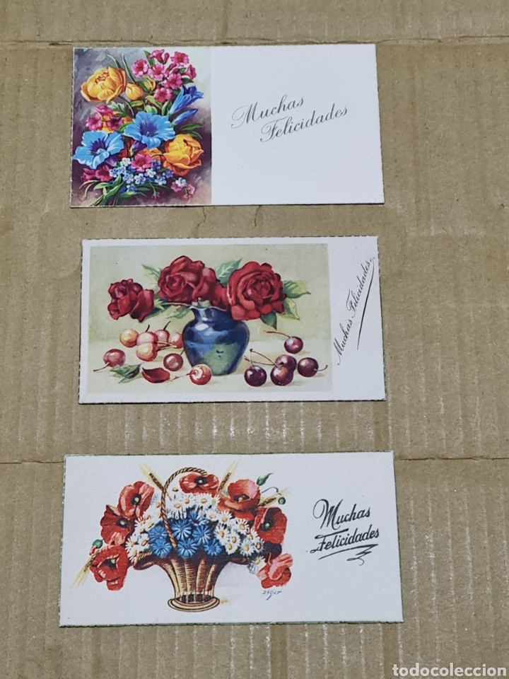 Otros Art&iacute;culos de Coleccionismo en Papel: TARJETAS MUCHAS FELICIDADES A&Ntilde;OS 40 USADAS