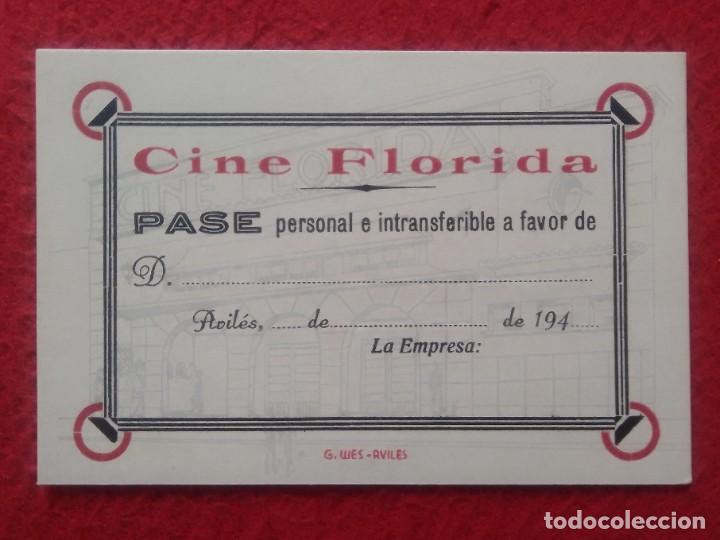 Otros art&iacute;culos de coleccionismo en papel: ANTIGUO PASE PERSONAL E INTRANSFERIBLE CINE FLORIDA AVIL&Eacute;S ASTURIAS A&Ntilde;OS 1940 APROX.VER FOTOS, SPAIN