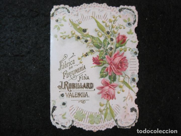 Otros art&iacute;culos de coleccionismo en papel: VALENCIA-FABRICA DE PERFUMERIA FINA J.ROBILLARD-TARJETA TROQUELADA ANTIGUA-VER FOTOS-(91.989)