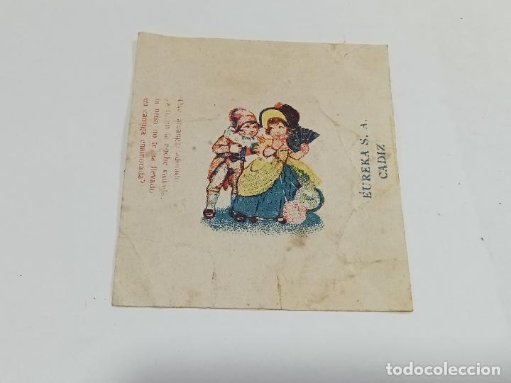 Sammelleidenschaft Andere Papierartikel: ANTIGUO ENVOLTORIO DE CARAMELOS. EUREKA S.A. C&Aacute;DIZ. 6 X 6.5 CM.