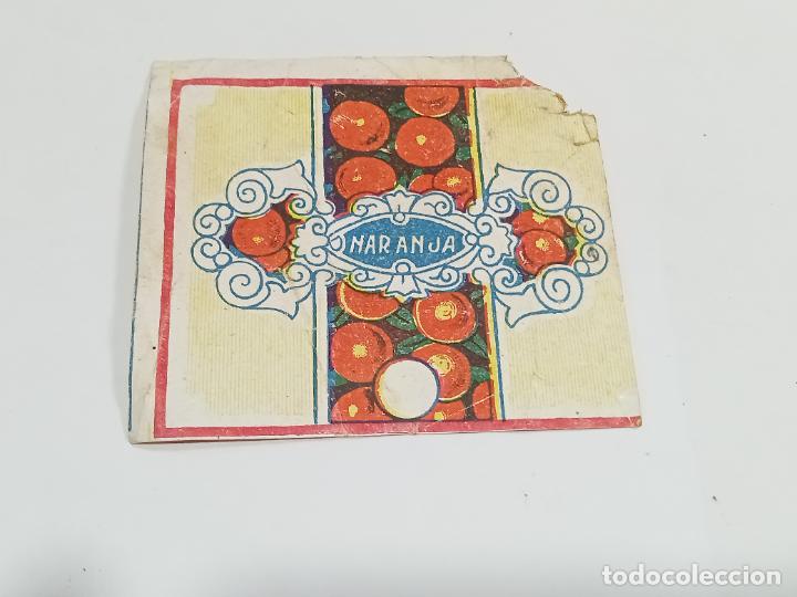 Sammelleidenschaft Andere Papierartikel: ANTIGUO ENVOLTORIO DE CARAMELOS. NARANJA. 7 X 6.5 CM.