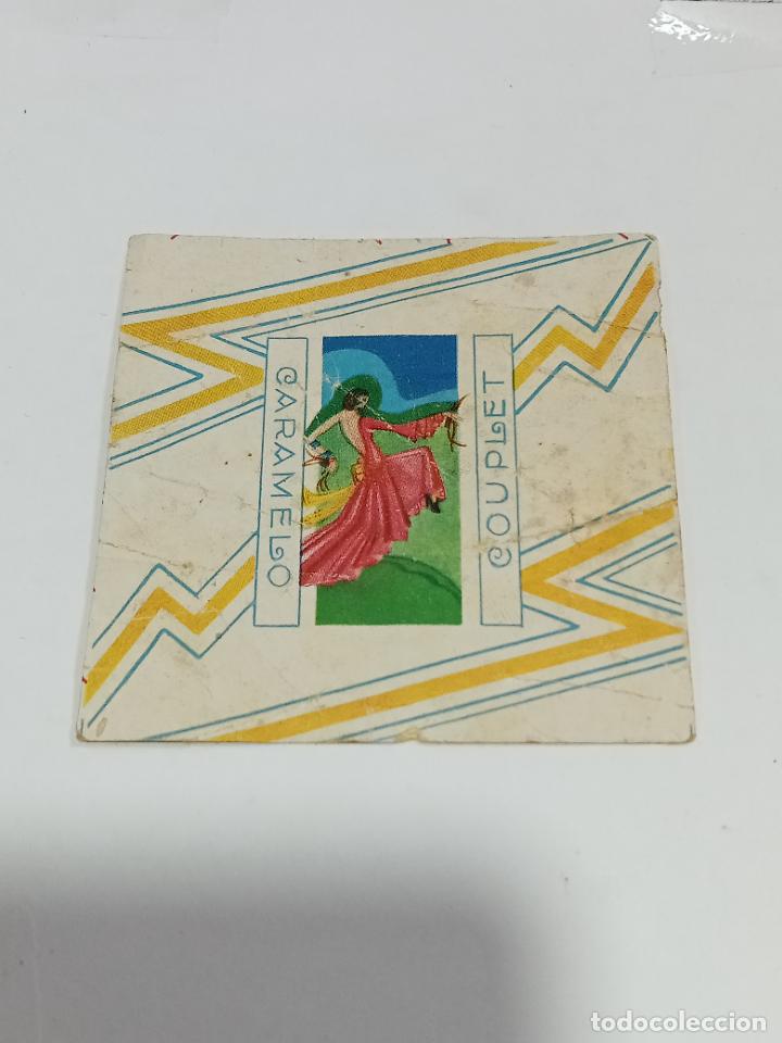 Sammelleidenschaft Andere Papierartikel: ANTIGUO ENVOLTORIO DE CARAMELOS. CARAMELO CUOPLET. IMAGEN MALAGUE&Ntilde;A. VER. 7 X 7 CM