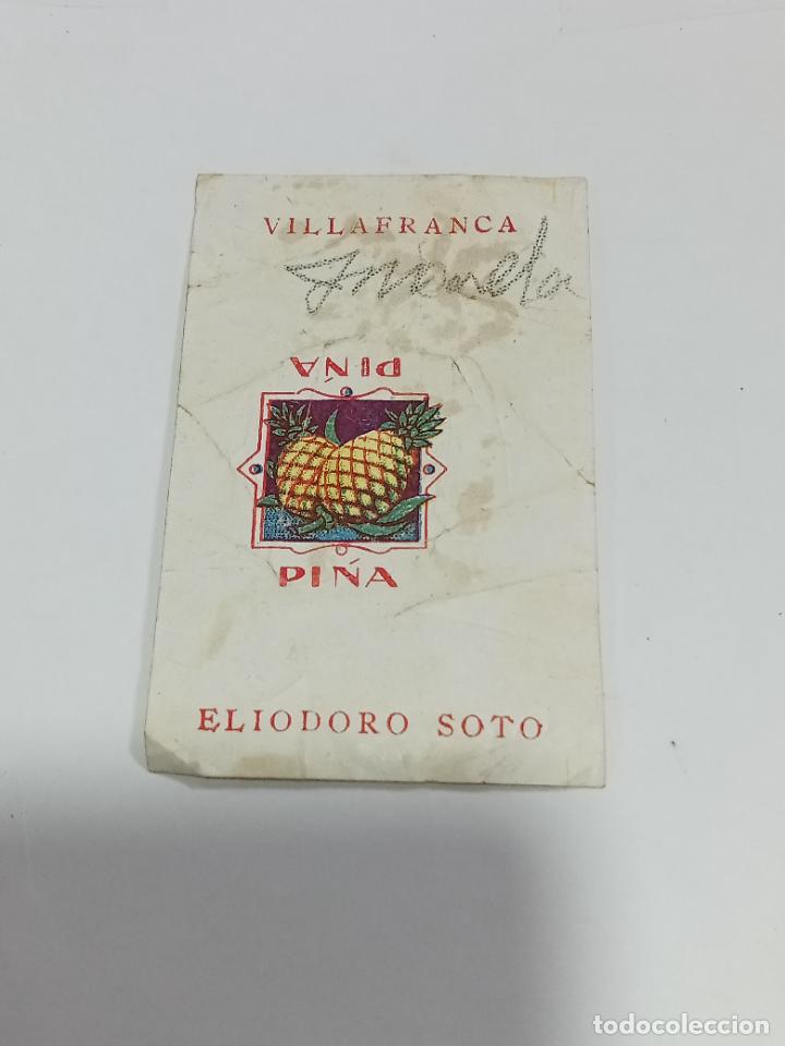 Outros artigos de papel: ANTIGUO ENVOLTORIO DE CARAMELOS. PI&Ntilde;A. ELIODORO SOTO. VILLAFRANCA. 6.5 X 9 CM