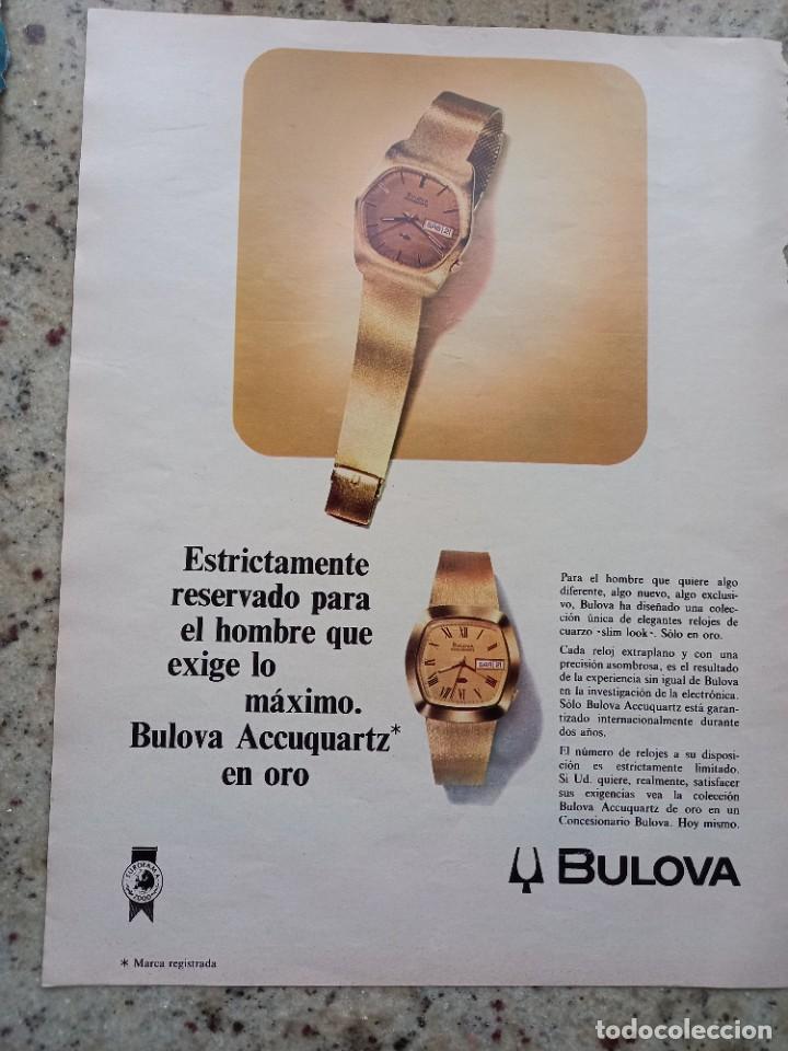 Otros Art&iacute;culos de Coleccionismo en Papel: PUBLICIDAD. ANUNCIO DE RELOJ PARA HOMBRE BULOBA ORO 1974. GRAN TAMA&Ntilde;O 34X26 CM