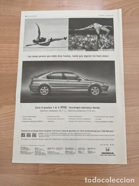 Otros Art&iacute;culos de Coleccionismo en Papel: ANUNCIO HONDA CIVIC 1999
