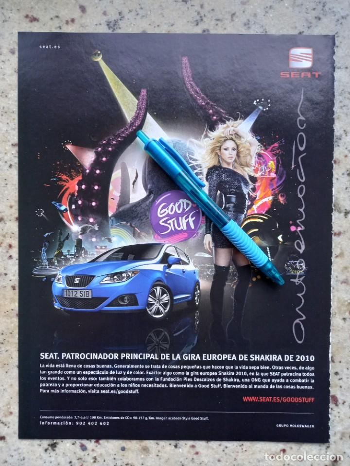 Otros Art&iacute;culos de Coleccionismo en Papel: PUBLICIDAD AUTOMOVILES. ANUNCIO DE SEAT PATROCINA GIRA DE SHAKIRA 2010