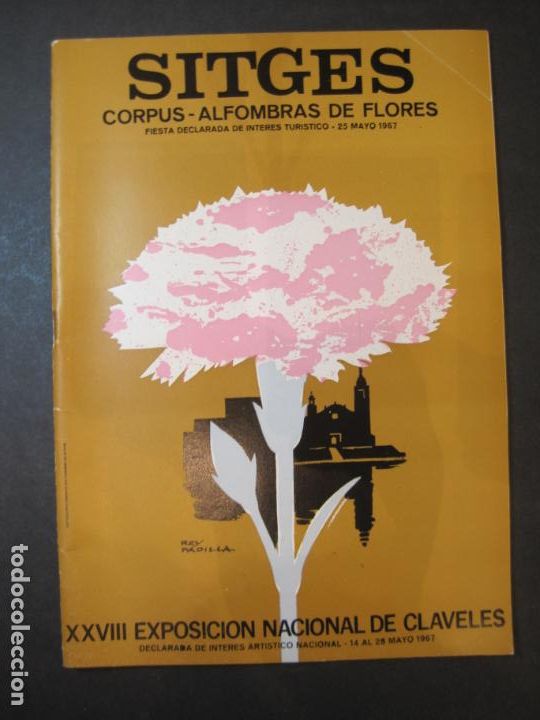 Otros Art&iacute;culos de Coleccionismo en Papel: SITGES-CORPUS 1963-PROGRAMA EXPO NACIONAL CLAVELES-CON DIBUJOS DE LOLA ANGLADA-VER FOTOS-(K-6329)