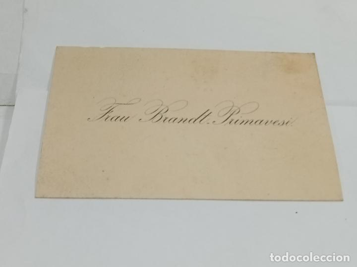 Paper Collecting Others: TARJETA DE VISITA. FRAU BRANDT PRIMAVESI. 10 X 6 CM