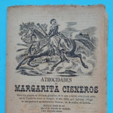 Otros Artículos de Coleccionismo en Papel: ATROCIDADES DE MARGARITA CISNEROS JOVEN DE TAMARITE CASADA FORZOSA EN LLEIDA BARCELONA SIGLO XIX. Lote 334507133