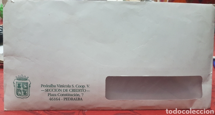 Sammelleidenschaft Andere Papierartikel: Sobre de la Cooperativa Pedralba Vin&iacute;cola, provincia de Valencia. A&ntilde;o 1977