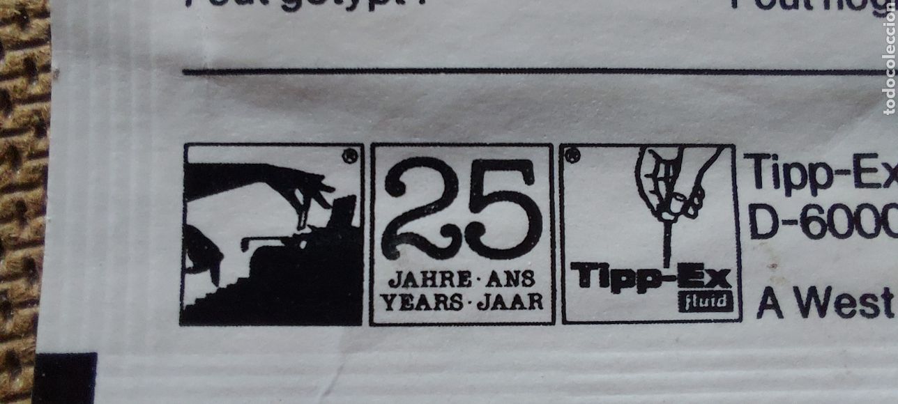 Otros Art&iacute;culos de Coleccionismo en Papel: Antiguo sobrecito Tipp-Ex cerrado, Tippex a&ntilde;os 80