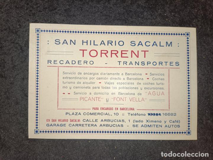 Sammelleidenschaft Andere Papierartikel: SANT HILARI SACALM-TORRENT-RECADERO-TRANSPORTES-AGUA PICANTE & FONT VELLA-PUBLICIDAD-(92.637)