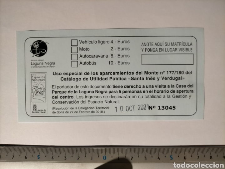 Otros art&iacute;culos de coleccionismo en papel: Entrada PARQUE NATURAL DE LA LAGUNA NEGRA SORIA 2021