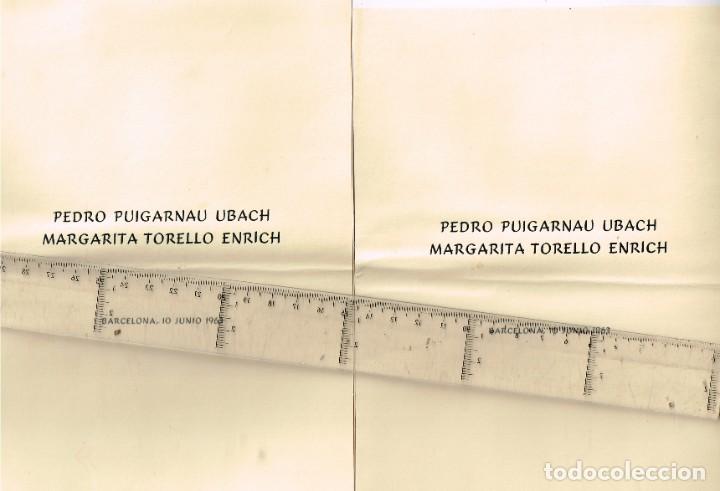 Collectionnisme Papier divers: 1963 BARCELONA 2 invitaciones a distintas personas al enlace P. PUIGARNAU UBACH + M. TORELLO ENRICH