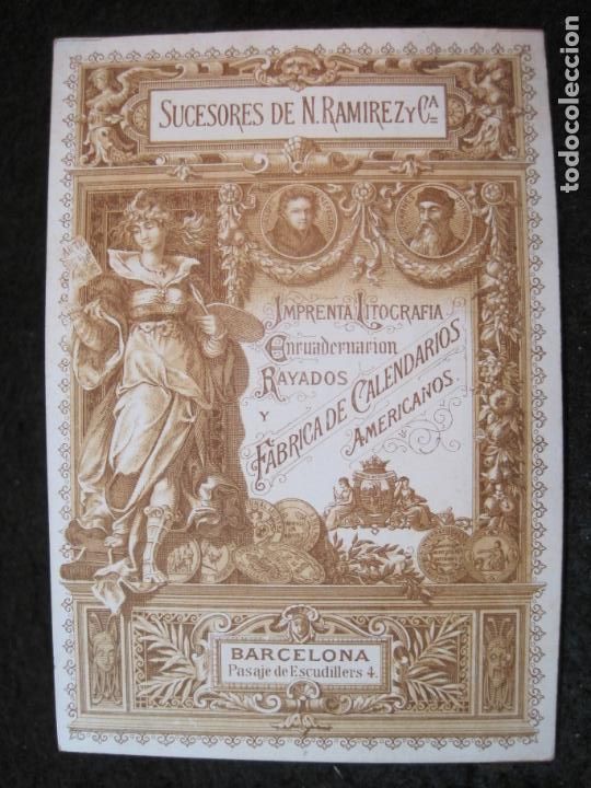 Paper Collecting Others: BARCELONA-IMPRENTA LITOGRAFIA SUCESORES DE N.RAMIREZ Y CIA-PUBLICIDAD-VER FOTOS-(93.064)