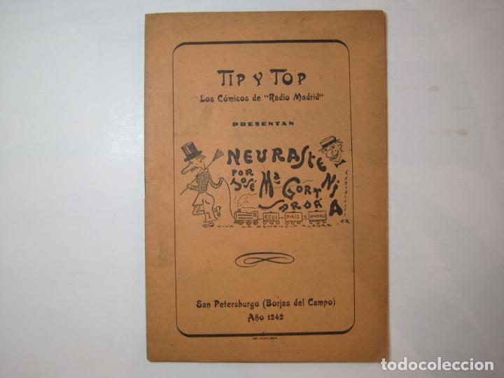 Altri oggetti di carta: TIP Y TOP-PRESENTAN NEURASTENIA POR JOSE M&ordf; GORT SARDA-VER FOTOS-(K-6567)