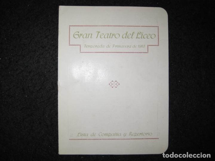 Outros artigos de papel: BARCELONA-GRAN TEATRO DEL LICEO-TEMPORADA DE PRIMAVERA 1918-VER FOTOS-(K-6605)