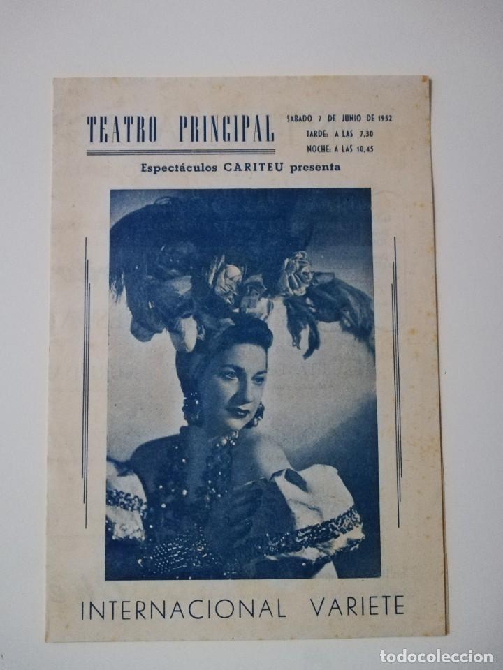 Collectionnisme Papier divers: PROGRAMA DE TEATRO VITORIA INTERNACIONAL VARIETE A&Ntilde;O 1952