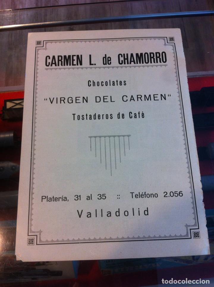 Paper Collecting Others: HOJA DE LA VIDA GR&Aacute;FICA ESPA&Ntilde;OLA. A&Ntilde;O 1929. CARMEN CHAMORRO.CHOCOLATES VIRGEN DEL CARMEN. VALLADOLID