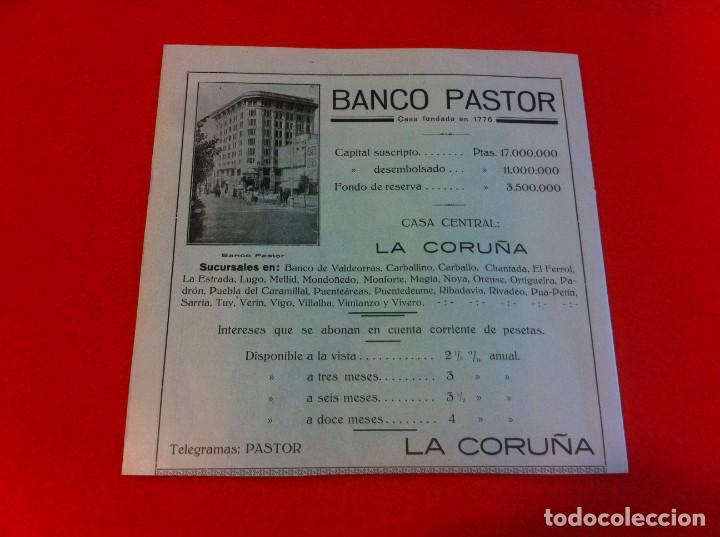 Sammelleidenschaft Andere Papierartikel: ANUNCIO DE LA VIDA GR&Aacute;FICA ESPA&Ntilde;OLA. A&Ntilde;O 1929. BANCO PASTOR, CORU&Ntilde;A. 24,5 X 24CM
