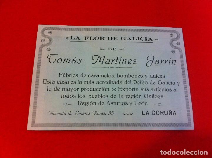 Collectionnisme Papier divers: ANUNCIO DE LA VIDA GR&Aacute;FICA ESPA&Ntilde;OLA. A&Ntilde;O 1929. LA FLOR DE GALICIA.TOM&Aacute;S MART&Iacute;NEZ..CARAMELOS. CORU&Ntilde;A.