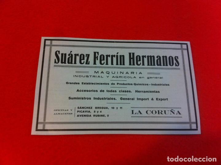 Sammelleidenschaft Andere Papierartikel: ANUNCIO DE LA VIDA GR&Aacute;FICA ESPA&Ntilde;OLA. A&Ntilde;O 1929. SU&Aacute;REZ FERR&Iacute;N HERMANOS. MAQUINARIA. CORU&Ntilde;A.