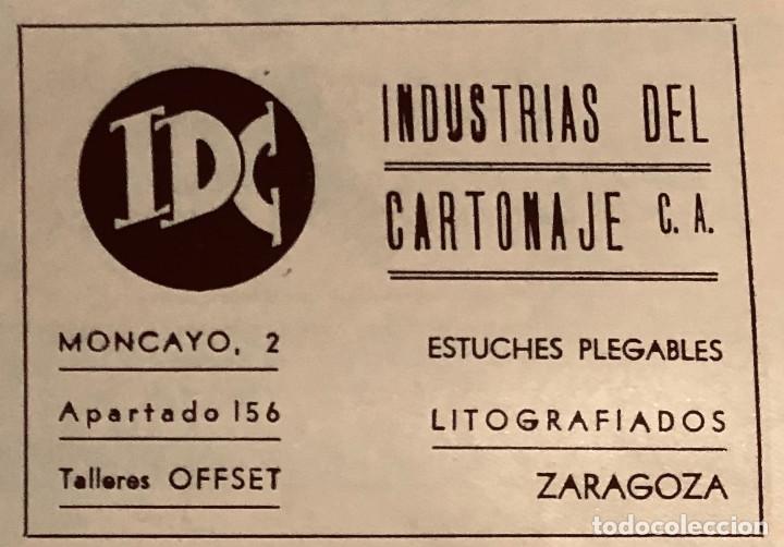 Otros art&iacute;culos de coleccionismo en papel: Publicidad en prensa de cartones IDC, Zaragoza. Original a&ntilde;o 1949. 8 x 10 cm.