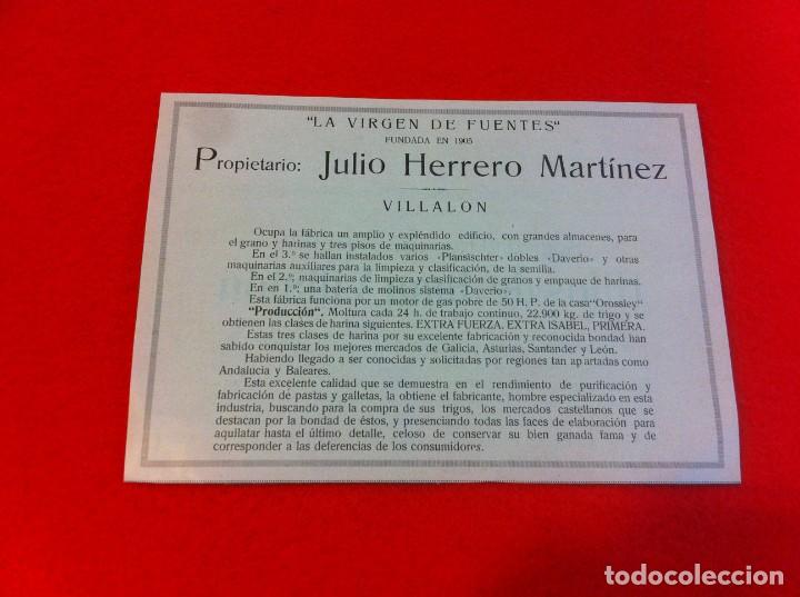 Collectionnisme Papier divers: ANUNCIO DE LA VIDA GR&Aacute;FICA ESPA&Ntilde;OLA. A&Ntilde;O 1929 LA VIRGEN DE FUENTES. JULIO HERRERO MART&Iacute;NEZ. VILLAL&Oacute;N