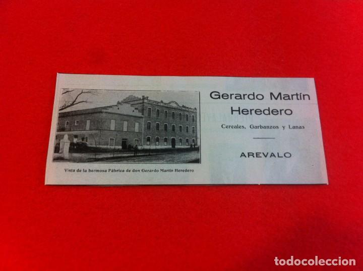 Collectionnisme Papier divers: ANUNCIO DE LA VIDA GR&Aacute;FICA ESPA&Ntilde;OLA. A&Ntilde;O 1929. GERARDO MART&Iacute;N HEREDERO. CEREALES. AR&Eacute;VALO