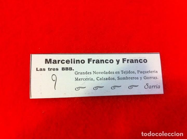 Sammelleidenschaft Andere Papierartikel: ANUNCIO DE LA VIDA GR&Aacute;FICA ESPA&Ntilde;OLA. A&Ntilde;O 1929. LAS TRES BBB. MARCELINO FRANCO. SARRIA (LUGO)