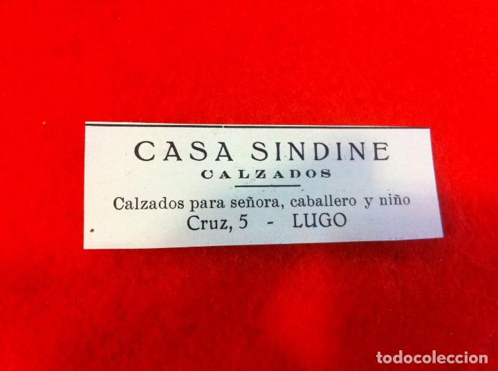 Sammelleidenschaft Andere Papierartikel: ANUNCIO DE LA VIDA GR&Aacute;FICA ESPA&Ntilde;OLA. A&Ntilde;O 1929. CALZADOS CASA SINDINE. LUGO
