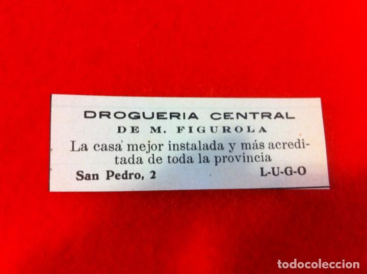 Paper Collecting Others: ANUNCIO DE LA VIDA GR&Aacute;FICA ESPA&Ntilde;OLA. A&Ntilde;O 1929. DROGUER&Iacute;A DE M. FIGUROLA. LUGO