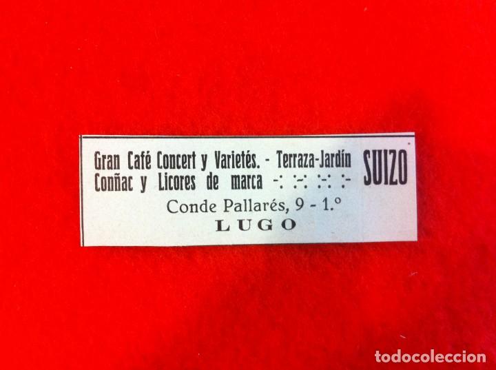 Paper Collecting Others: ANUNCIO DE LA VIDA GR&Aacute;FICA ESPA&Ntilde;OLA. A&Ntilde;O 1929. CAF&Eacute; CONCERT Y VARIET&Eacute;S. SUIZO. LUGO