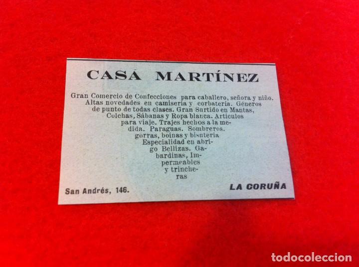 Paper Collecting Others: ANUNCIO DE LA VIDA GR&Aacute;FICA ESPA&Ntilde;OLA. A&Ntilde;O 1929. CASA MART&Iacute;NEZ. CONFECCIONES. CORU&Ntilde;A