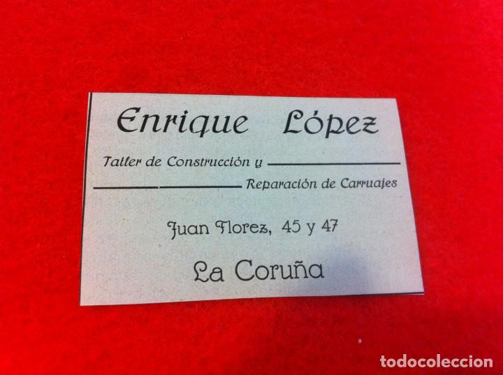 Sammelleidenschaft Andere Papierartikel: ANUNCIO DE LA VIDA GR&Aacute;FICA ESPA&Ntilde;OLA. A&Ntilde;O 1929. ENRIQUE L&Oacute;PEZ. REPARACI&Oacute;N DE CARRUAJES. CORU&Ntilde;A